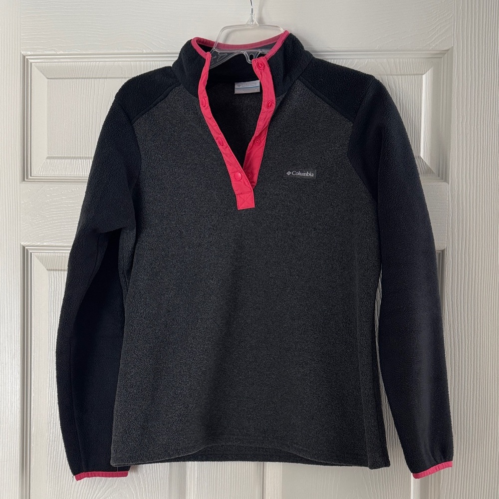 Columbia Women's Black Sweater with Pink Trim